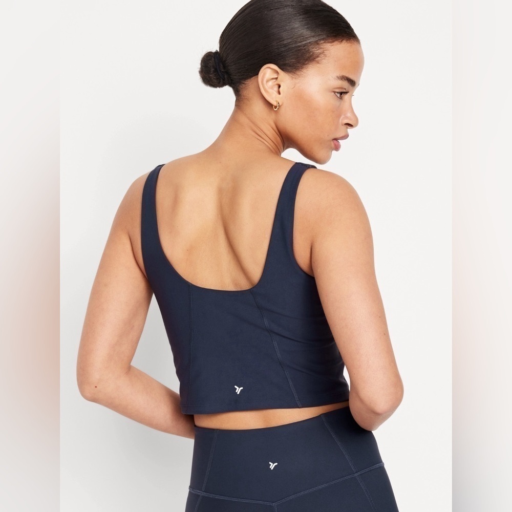 NWT! Navy Blue Light Support PowerSoft Longline Sports Bra 🚦 - Picture 2 of 10